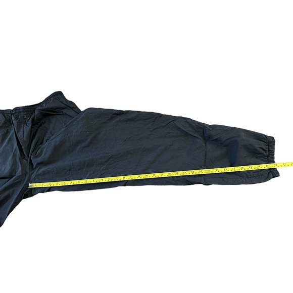 Vintage 90s Nike Lined Sweatpants Black Windbreaker Nylon Drawstring Large VTG - Picture 6 of 6